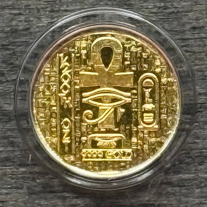 1/200 oz .9999 Fine Gold Bullion Egyptian Scarab by Monarch Precious Metals Proof Like Finish, Capsule & One World Coin