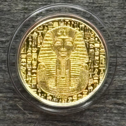 1/200 oz .9999 Fine Gold Bullion Egyptian King Tut by Monarch Precious Metals Proof Like Finish, Capsule & One World Coin