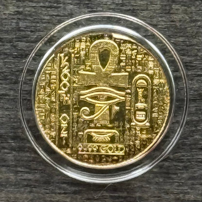 1/200 oz .9999 Fine Gold Bullion Egyptian King Tut by Monarch Precious Metals Proof Like Finish, Capsule & One World Coin