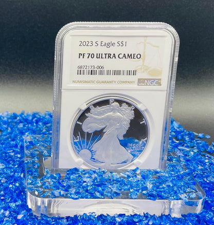Proof 2023 (S) $1 American Silver Eagle NGC PF70 Brown Label Mint Condition (1 of 1,939)