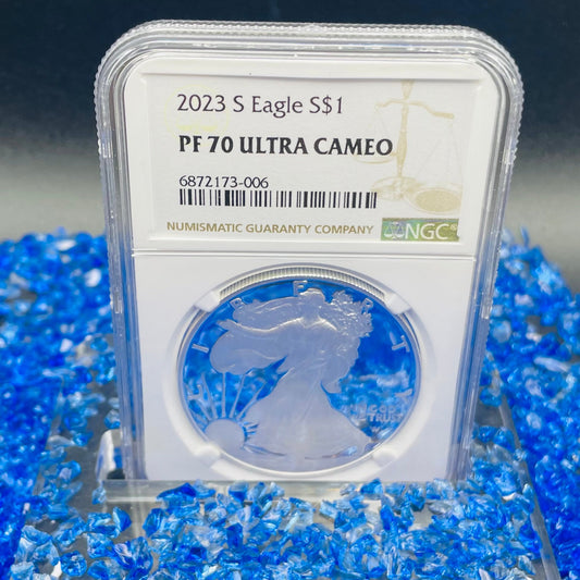 Proof 2023 (S) $1 American Silver Eagle NGC PF70 Brown Label Mint Condition (1 of 1,939)