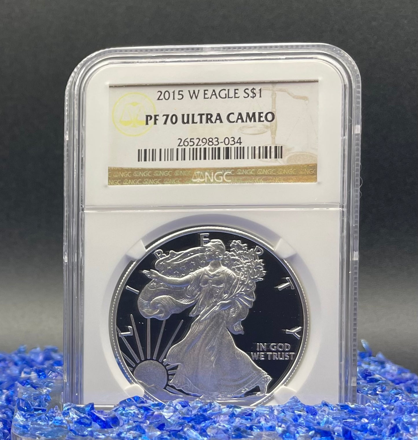 Proof 2015 (W) $1 American Silver Eagle NGC PF70 Classic Brown Label Mint Condition ( 1 of 9,548)