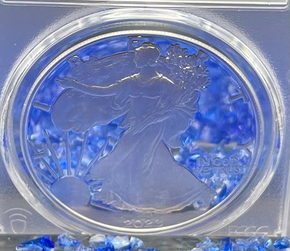 Proof 2023 (W) $1 American Silver Eagle PCGS PR70DCAM FDOI American Flag Label Congratulations Set. Mint Condition (1 of 695)