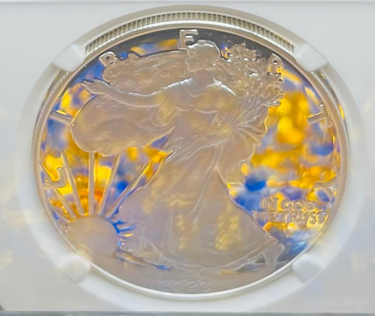 Proof 2023 (W) $1 American Silver Eagle NGC PF70 First Day of Issue Congratulations Set Confetti Label (1 of 2,264)