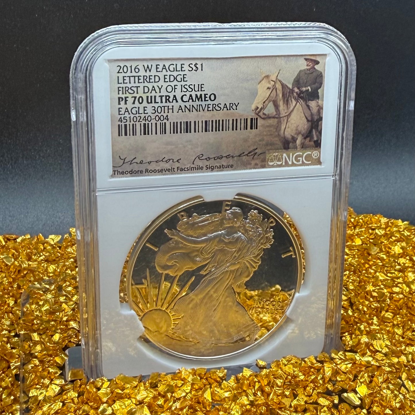 2016 W $1 American Silver Eagle NGC PF70UC FDOI Roosevelt Signed Mint Rare!