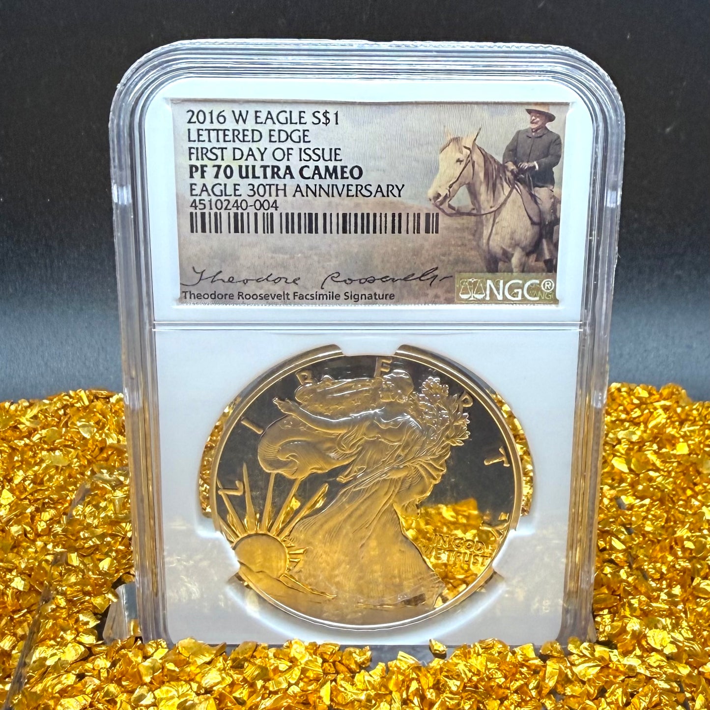 2016 W $1 American Silver Eagle NGC PF70UC FDOI Roosevelt Signed Mint Rare!