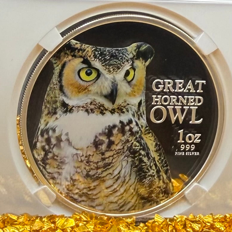 2013 Niue Silver Dollar $2 NGC PF70UC Birds of Prey - Great Horned Owl Colorized (1 of 10) Mint
