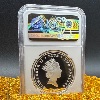 2013 Niue Silver Dollar $2 NGC PF70UC Birds of Prey - Great Horned Owl Colorized (1 of 10) Mint