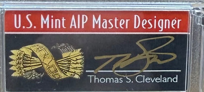 2003 $1 American Silver Eagle PCGS MS70 Thomas Cleveland Signed Arrows Label Rare 1 of 65