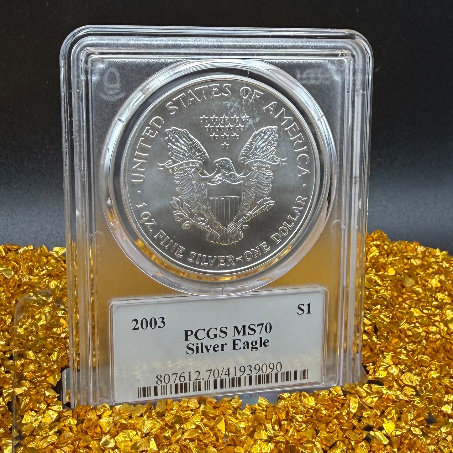 2003 $1 American Silver Eagle PCGS MS70 Thomas Cleveland Signed Arrows Label Rare 1 of 65