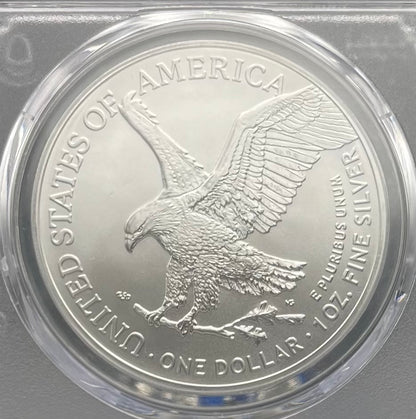 2023 $1 American Silver Eagle PCGS MS70 First Strike Silver Foil Label (Rare 1 of 2023)