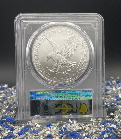 2023 $1 American Silver Eagle PCGS MS70 First Strike Silver Foil Label (Rare 1 of 2023)