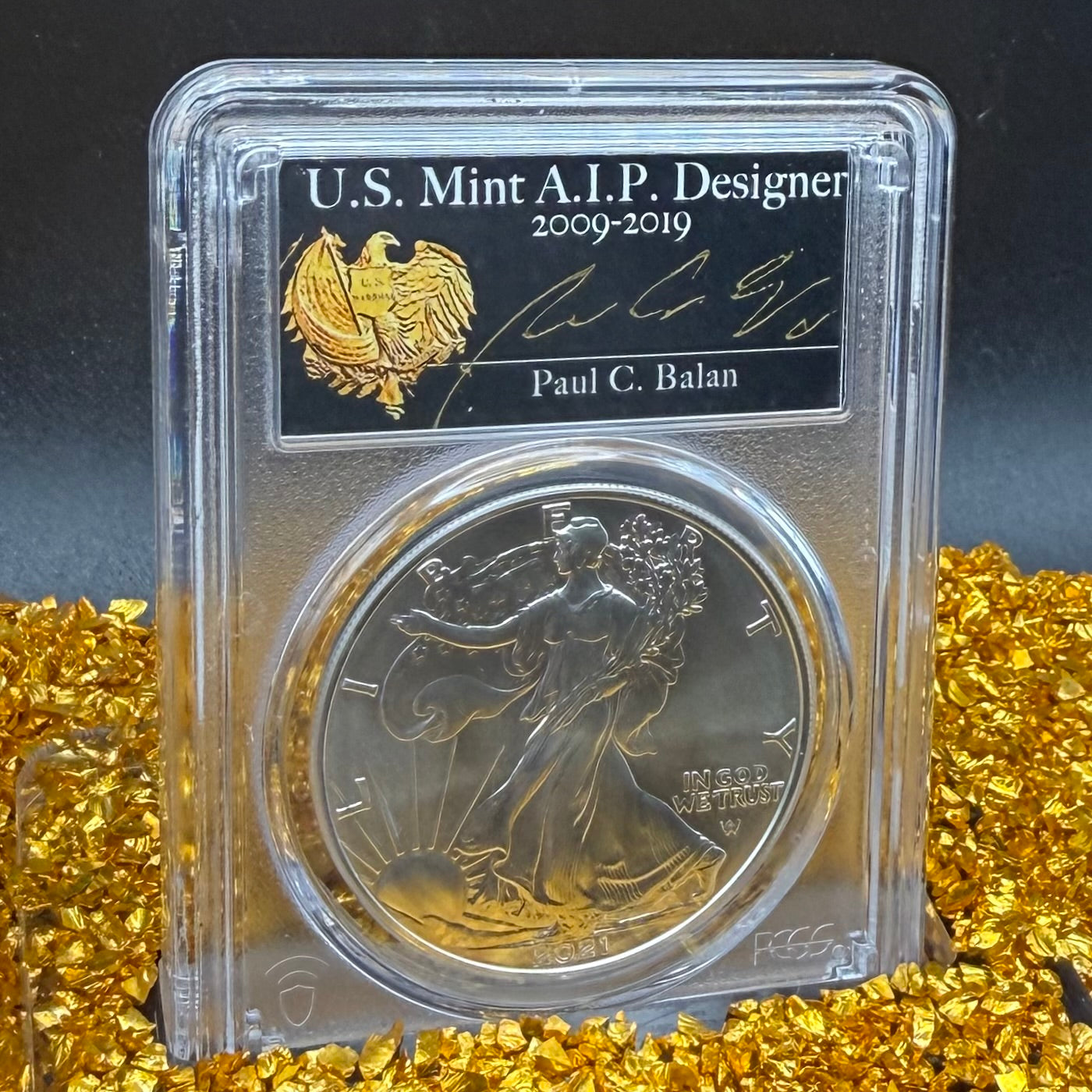 2021 $1 American Silver Eagle PCGS MS70 T-2 FDOI Balan Signed Rare Gold Eagle 1 of 250 Mint