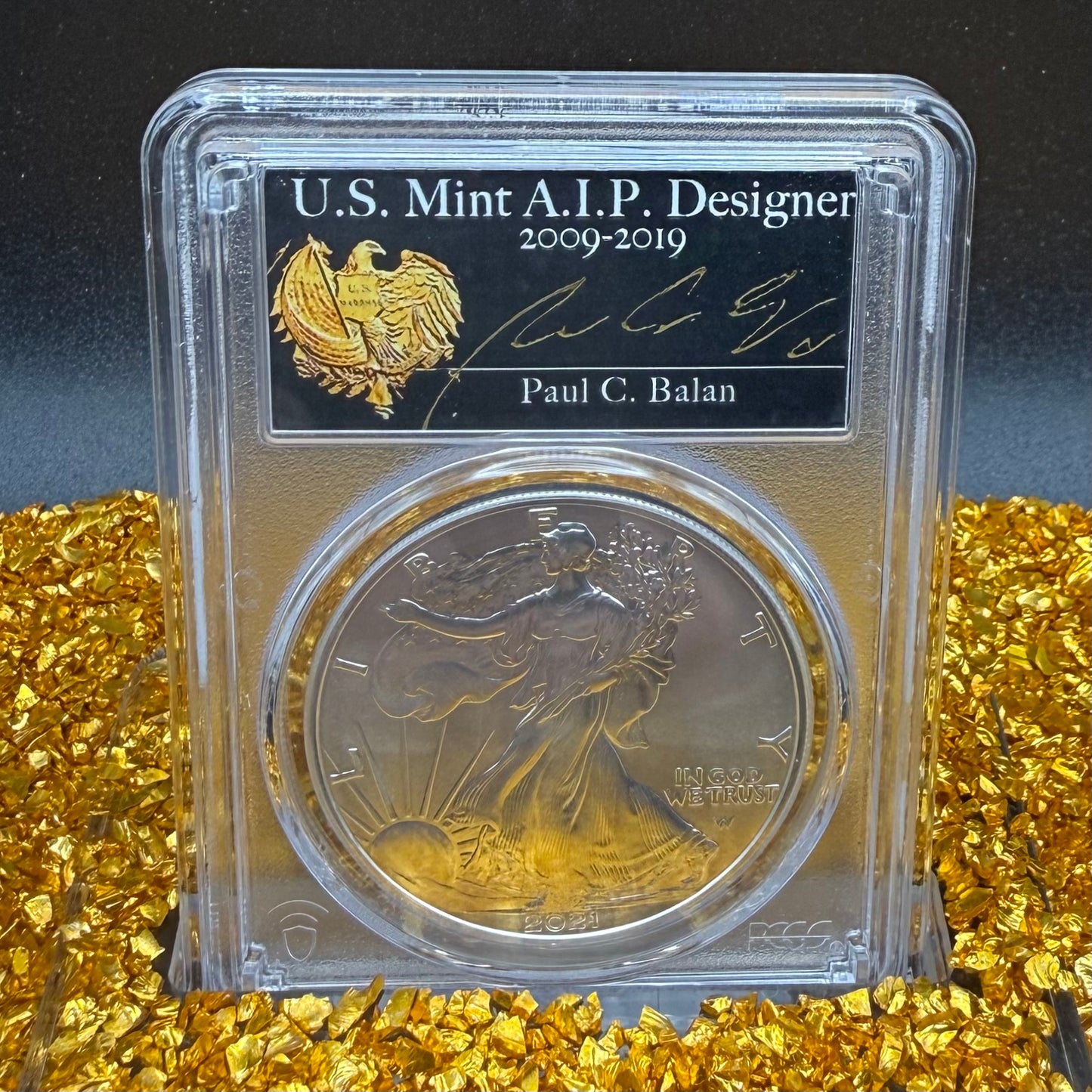 2021 $1 American Silver Eagle PCGS MS70 T-2 FDOI Balan Signed Rare Gold Eagle 1 of 250 Mint
