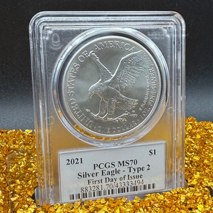 2021 $1 American Silver Eagle PCGS MS70 T-2 FDOI Balan Signed Rare Gold Eagle 1 of 250 Mint