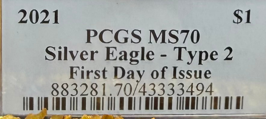 2021 $1 American Silver Eagle PCGS MS70 T-2 FDOI Balan Signed Rare Gold Eagle 1 of 250 Mint