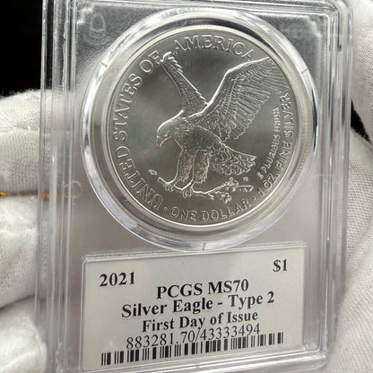 2021 $1 American Silver Eagle PCGS MS70 T-2 FDOI Balan Signed Rare Gold Eagle 1 of 250 Mint