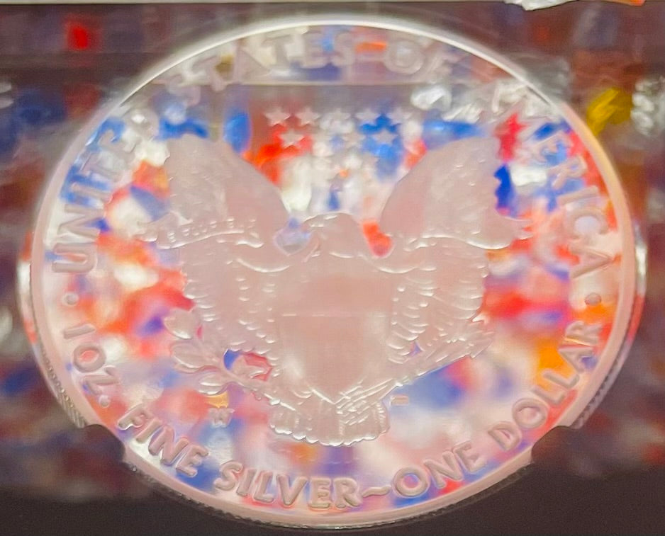 Proof 2018 (W) $1 American Silver Eagle NGC PF70 American Flag Label John Mercanti Signed (1 of 1,128)