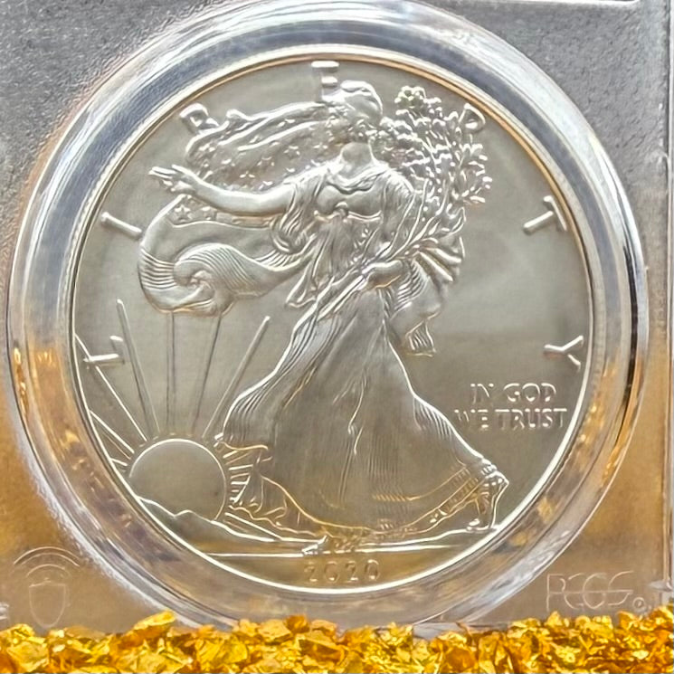 2020 Burnished $1 American Silver Eagle PCGS SP70 Thomas Cleveland Signed Rare Sun Label 1 of 15