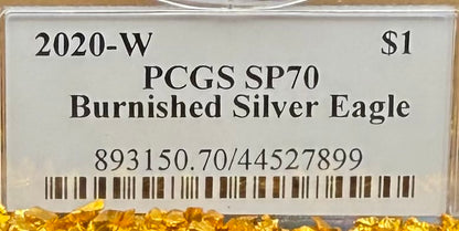 2020 Burnished $1 American Silver Eagle PCGS SP70 Thomas Cleveland Signed Rare Sun Label 1 of 15