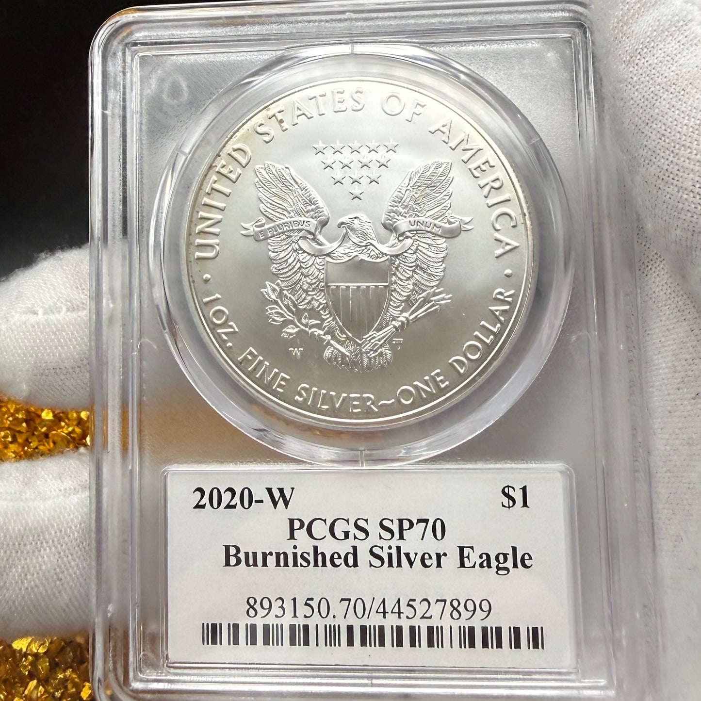 2020 Burnished $1 American Silver Eagle PCGS SP70 Thomas Cleveland Signed Rare Sun Label 1 of 15