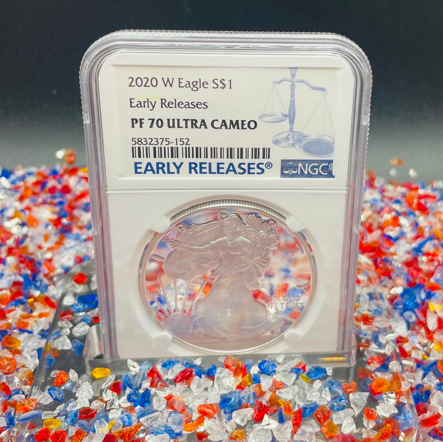 Proof 2020 (W) $1 American Silver Eagle NGC PF70 Early Releases Modern Blue Label Mint Condition (1 of 4,472)