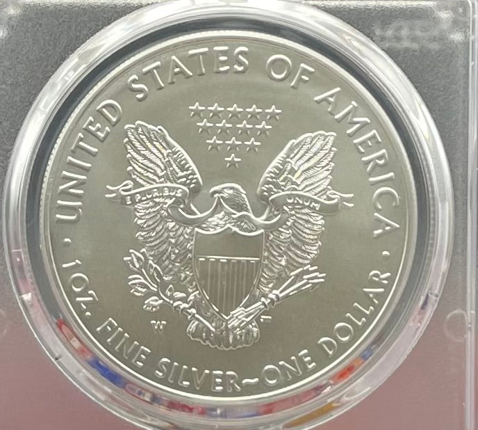 Burnished 2017 (W) $1 American Silver Eagle PCGS SP70 First Strike American Flag Label Mint Condition (1 of 4,869)