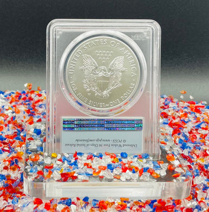 Burnished 2017 (W) $1 American Silver Eagle PCGS SP70 First Strike American Flag Label Mint Condition (1 of 4,869)