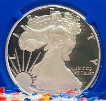 Proof 2020 (S) $1 American Silver Eagle NGC PF70UC FDOI Golden Gate Label Blue Core (1 of 7,634)