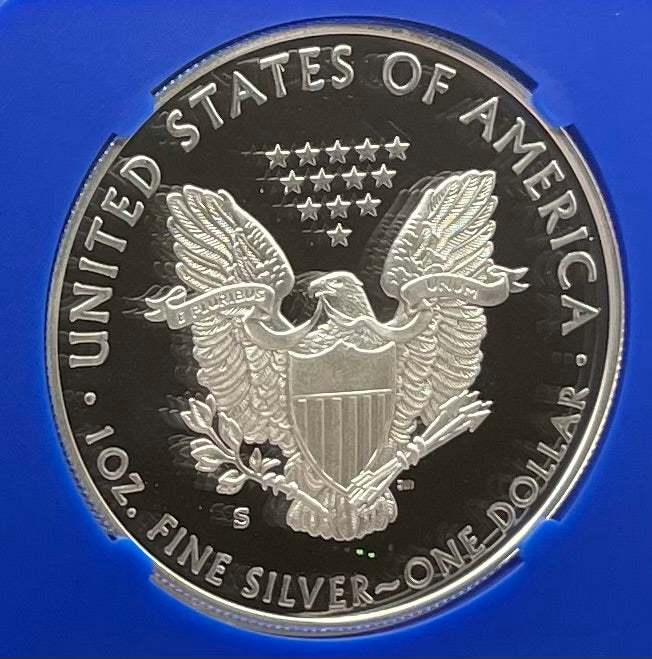Proof 2020 (S) $1 American Silver Eagle NGC PF70UC FDOI Golden Gate Label Blue Core (1 of 7,634)