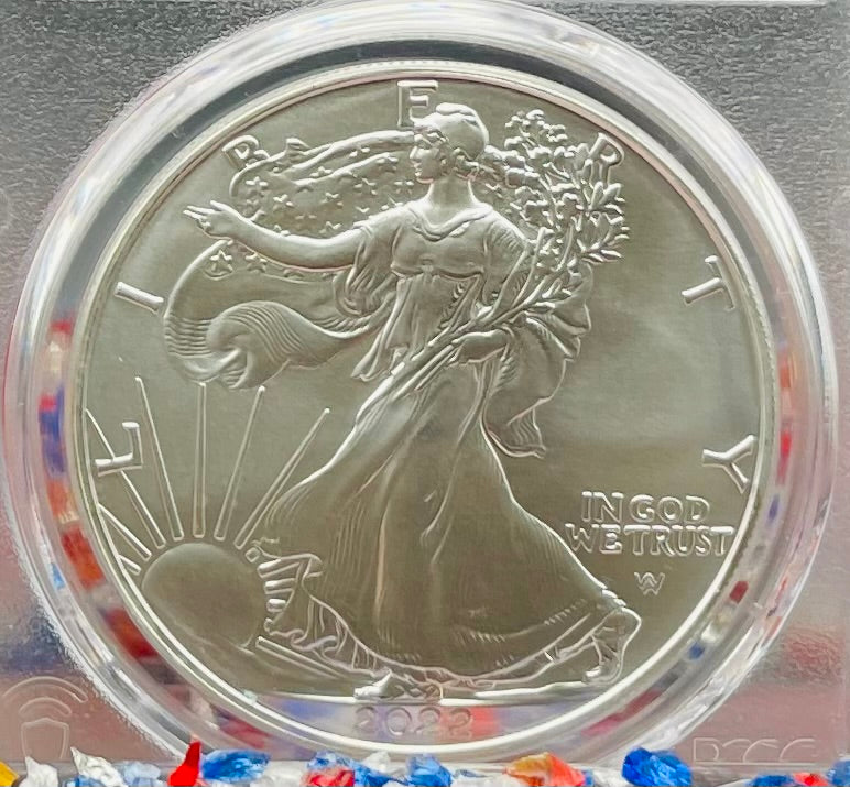 2022 (W) $1 American Silver Eagle PCGS MS70 Master Designer Thomas Cleveland Signed American Flag Black Label Mint Condition (1 of 150)