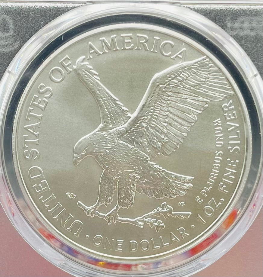 2022 (W) $1 American Silver Eagle PCGS MS70 Master Designer Thomas Cleveland Signed American Flag Black Label Mint Condition (1 of 150)