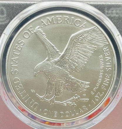 2022 (W) $1 American Silver Eagle PCGS MS70 Master Designer Thomas Cleveland Signed American Flag Black Label Mint Condition (1 of 150)