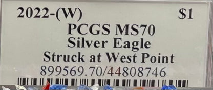 2022 (W) $1 American Silver Eagle PCGS MS70 Master Designer Thomas Cleveland Signed American Flag Black Label Mint Condition (1 of 150)