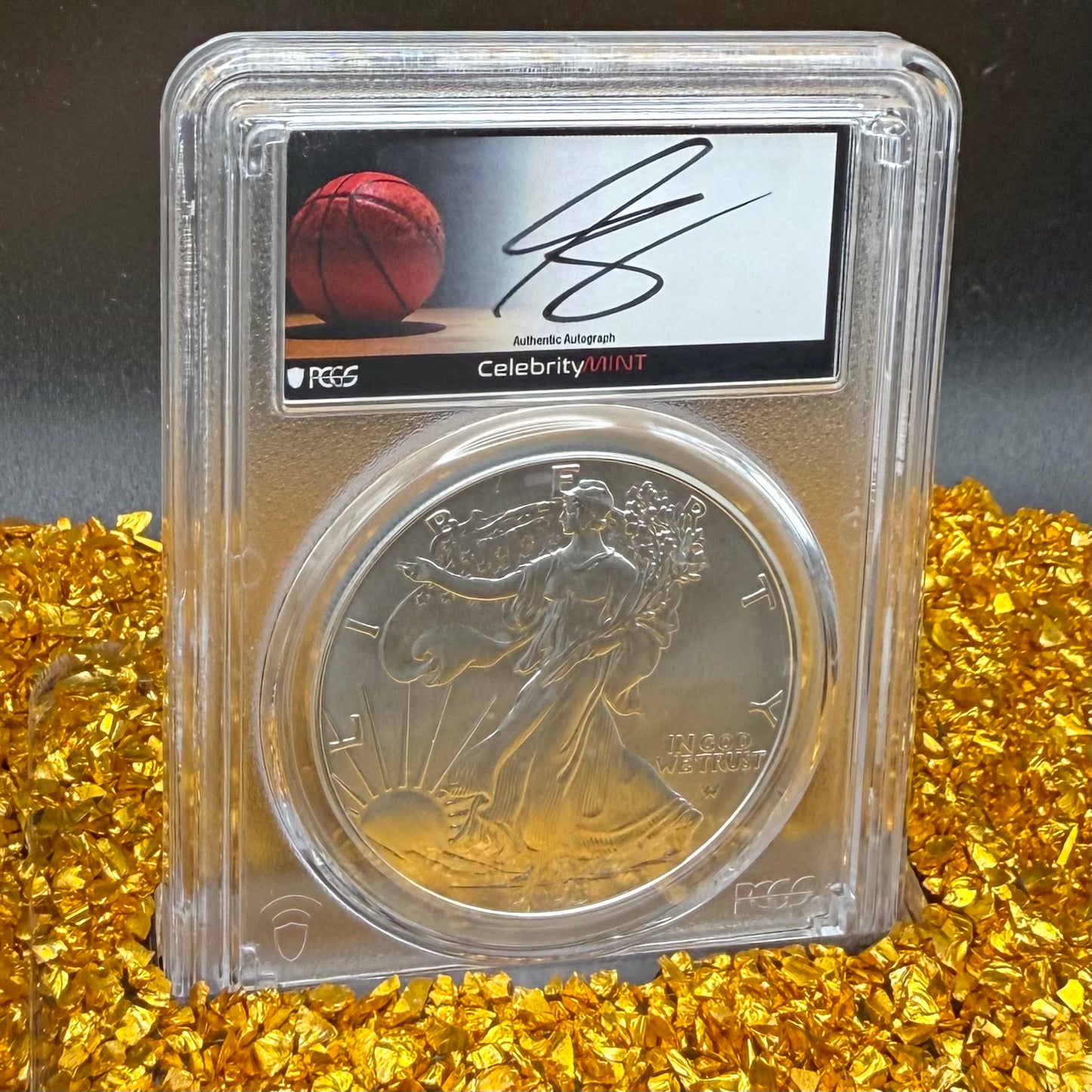 2025 $1 American Silver Eagle PCGS MS70 NBA Legend Jabari Smith Signed Label Mint Condition 1 of 50