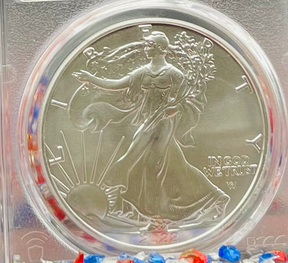 2022 (W) $1 American Silver Eagle PCGS MS70 Master Designer Thomas Cleveland Signed American Flag Black Label Mint Condition (1 of 150)