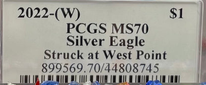 2022 (W) $1 American Silver Eagle PCGS MS70 Master Designer Thomas Cleveland Signed American Flag Black Label Mint Condition (1 of 150)