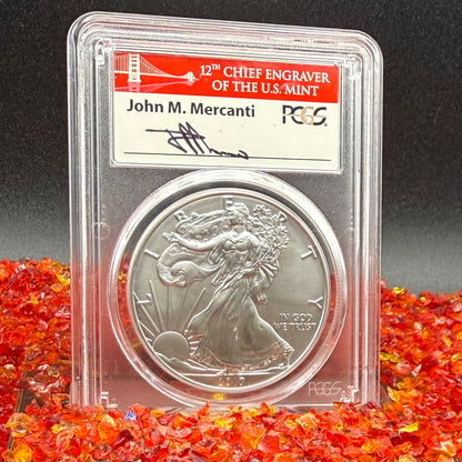 2017 (W) Burnished $1 American Silver Eagle PCGS SP70 First Strike John Mercanti Signed Rare 1 of 660 Mint!