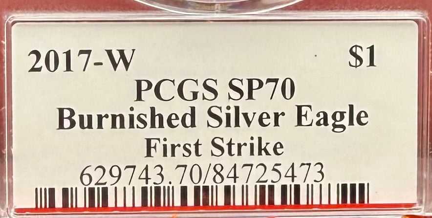 2017 (W) Burnished $1 American Silver Eagle PCGS SP70 First Strike John Mercanti Signed Rare 1 of 660 Mint!