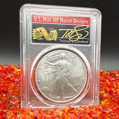 2022 $1 American Silver Eagle PCGS MS70 FDOI Thomas Cleveland Signed Rare Arrows Label 1 of 200 Mint