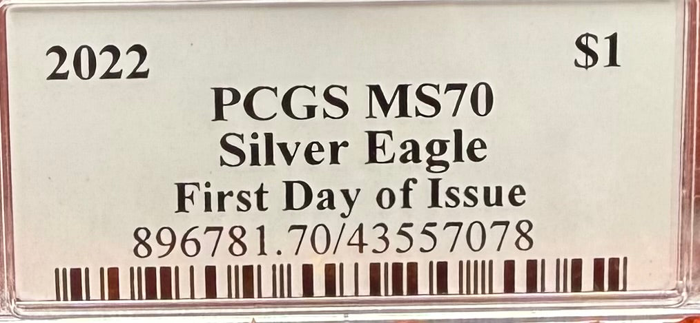 2022 $1 American Silver Eagle PCGS MS70 FDOI Thomas Cleveland Signed Rare Arrows Label 1 of 200 Mint