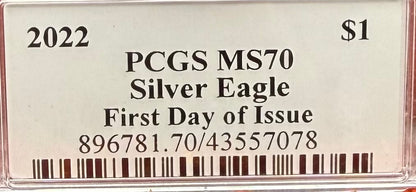 2022 $1 American Silver Eagle PCGS MS70 FDOI Thomas Cleveland Signed Rare Arrows Label 1 of 200 Mint