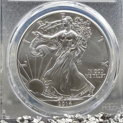 2014 $1 American Silver Eagle PCGS MS70 Gary Whitley Signed 1 of 409 Mint