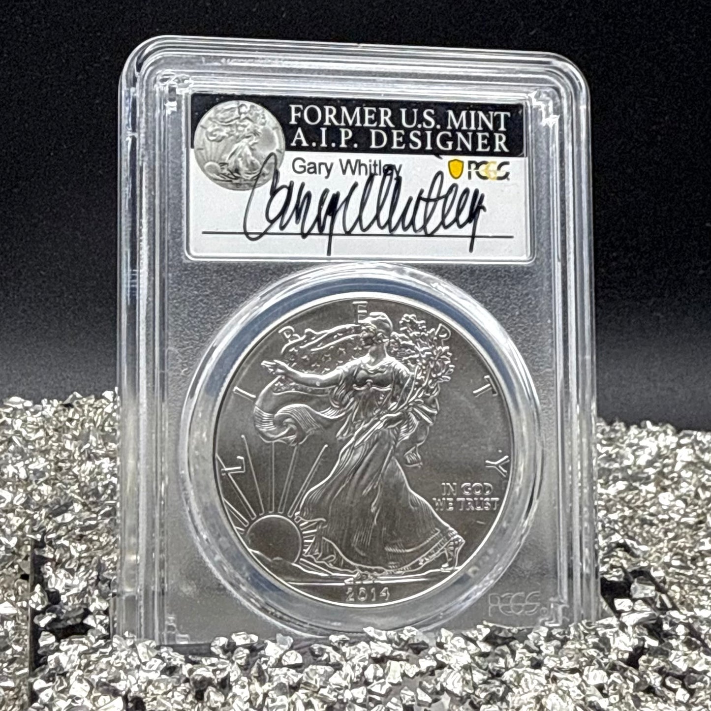 2014 $1 American Silver Eagle PCGS MS70 Gary Whitley Signed 1 of 409 Mint