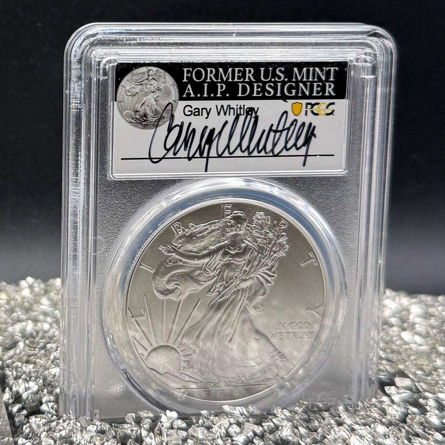 2014 $1 American Silver Eagle PCGS MS70 Gary Whitley Signed 1 of 409 Mint