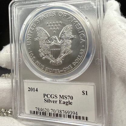 2014 $1 American Silver Eagle PCGS MS70 Gary Whitley Signed 1 of 409 Mint