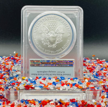 2016 $1 American Silver Eagle PCGS MS70 First Strike American Flag Label Mint Condition