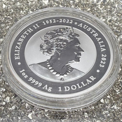 2023 Silver $1 Australia Silver Dollar Brilliant Uncirculated Myths & Legends Red DRAGON & Yellow COI