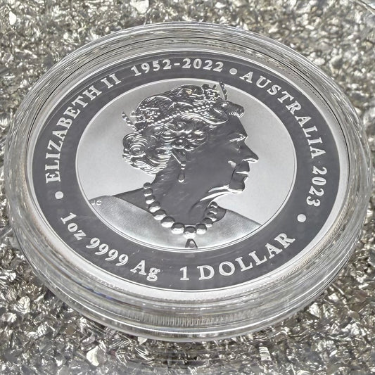 2023 Silver $1 Australia Silver Dollar Brilliant Uncirculated Myths & Legends Red DRAGON & Yellow COI