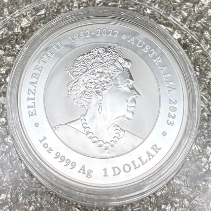 2023 Silver $1 Australia Silver Dollar Brilliant Uncirculated Myths & Legends Red DRAGON & Yellow COI